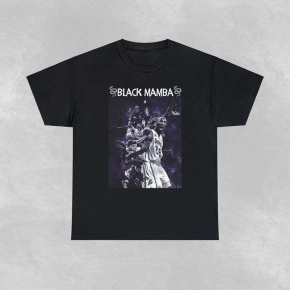 Kobe Bryant Black Mamba Shirtnba Basketball Cotton Tee - Picture 1 of 4